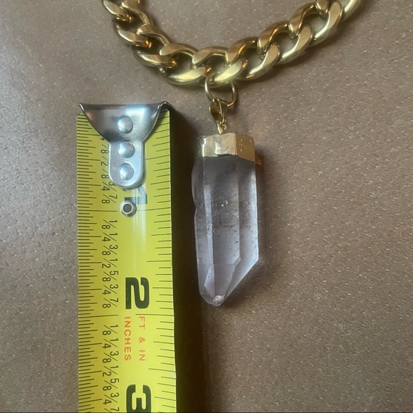 💎 Quartz crystal chunky curb chain necklace - Picture 9 of 11